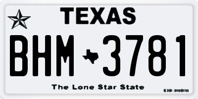 TX license plate BHM3781