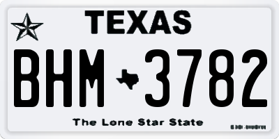 TX license plate BHM3782