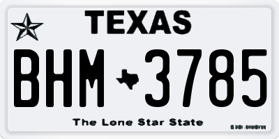 TX license plate BHM3785