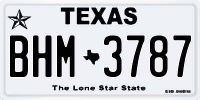 TX license plate BHM3787
