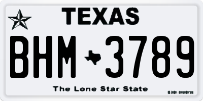 TX license plate BHM3789