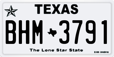 TX license plate BHM3791