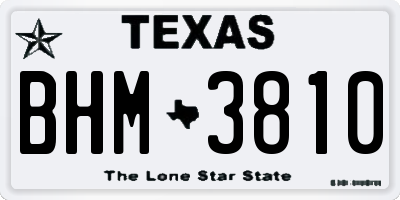TX license plate BHM3810