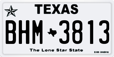 TX license plate BHM3813