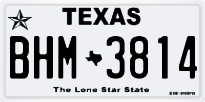 TX license plate BHM3814
