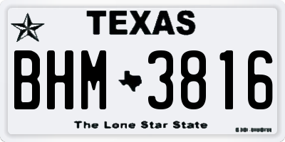 TX license plate BHM3816