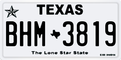 TX license plate BHM3819