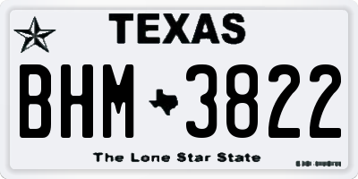 TX license plate BHM3822