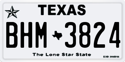 TX license plate BHM3824