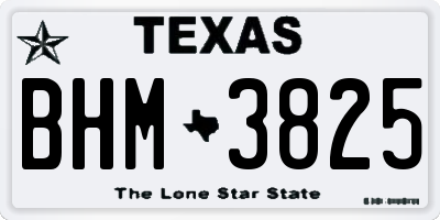 TX license plate BHM3825