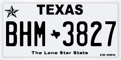 TX license plate BHM3827