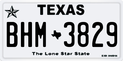 TX license plate BHM3829