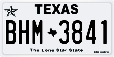 TX license plate BHM3841