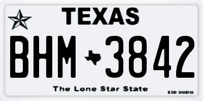 TX license plate BHM3842