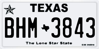 TX license plate BHM3843
