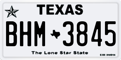 TX license plate BHM3845