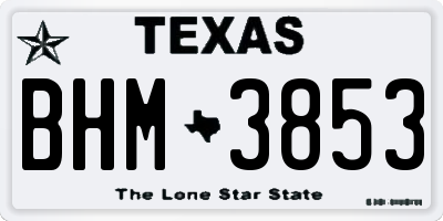 TX license plate BHM3853