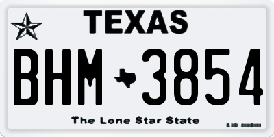 TX license plate BHM3854