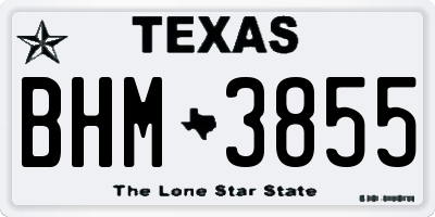 TX license plate BHM3855