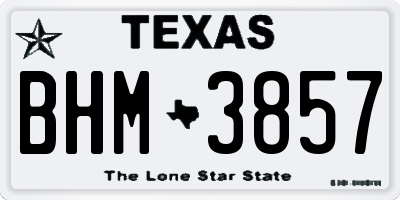 TX license plate BHM3857
