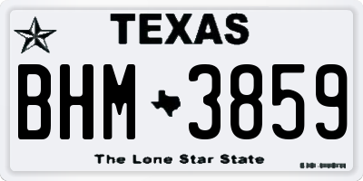 TX license plate BHM3859