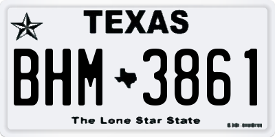 TX license plate BHM3861
