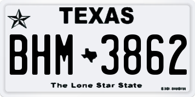 TX license plate BHM3862