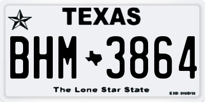 TX license plate BHM3864