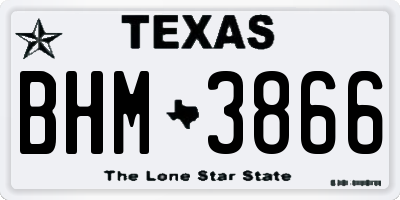 TX license plate BHM3866
