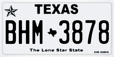 TX license plate BHM3878