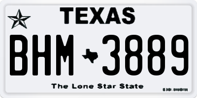 TX license plate BHM3889