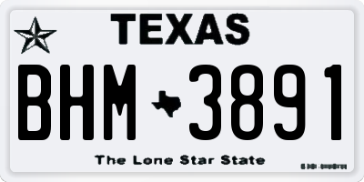 TX license plate BHM3891