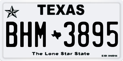 TX license plate BHM3895