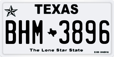 TX license plate BHM3896