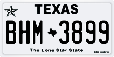 TX license plate BHM3899