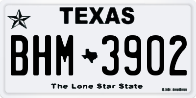 TX license plate BHM3902