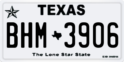 TX license plate BHM3906