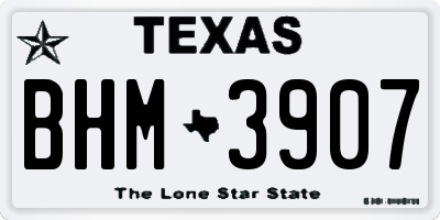 TX license plate BHM3907