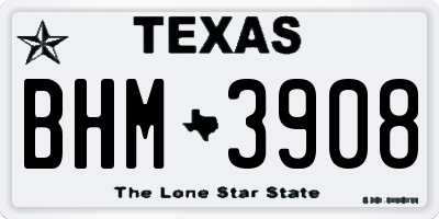 TX license plate BHM3908