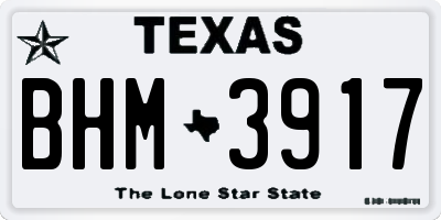 TX license plate BHM3917