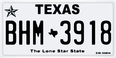 TX license plate BHM3918