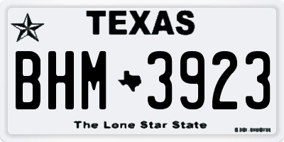 TX license plate BHM3923