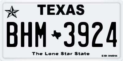 TX license plate BHM3924