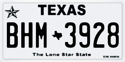 TX license plate BHM3928