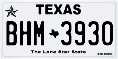 TX license plate BHM3930