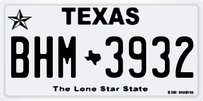 TX license plate BHM3932