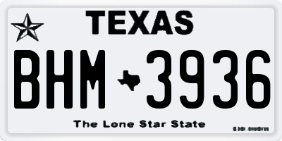 TX license plate BHM3936