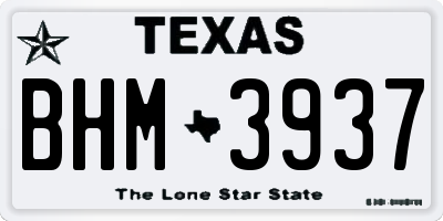 TX license plate BHM3937