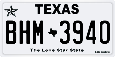 TX license plate BHM3940