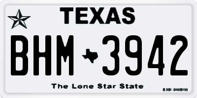 TX license plate BHM3942